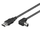  PremiumCord Kabel USB 2.0, A-B, 1m se zahnutým USB-B konektorem 90°