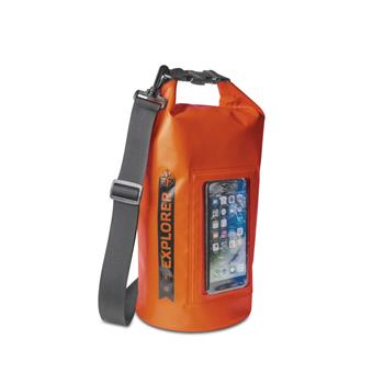 Voděodolný vak CELLY Explorer 5L s kapsou na telefon do 6,2", oranžový