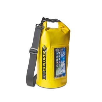 Voděodolný vak CELLY Explorer 5L s kapsou na telefon do 6,2", žlutý