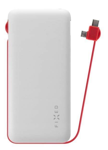 Powerbanka FIXED Zen 10 000 s kabelem microUSB/USB-C, 10 000 mAh, bílá