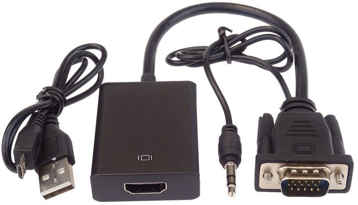 PremiumCord VGA+audio elektronický konvertor na rozhraní HDMI FULL HD 1080p (ROZBALENO)