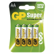  GP alkalická baterie SUPER AA (LR6) 4BL