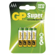  GP alkalická baterie SUPER AAA (LR03) 4BL