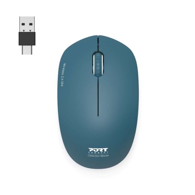 PORT CONNECT bezdrátová myš USB-A/USB-C, safírová