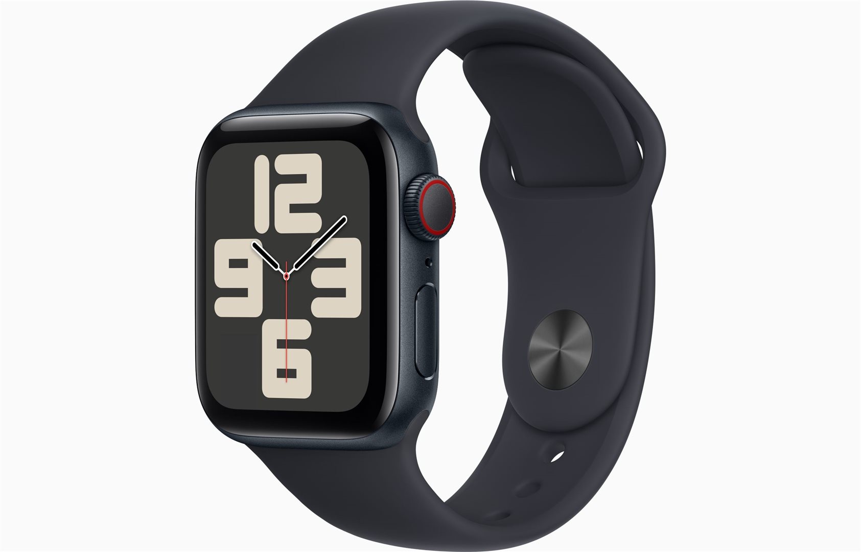 Apple Watch SE Cell 44mm Midnight (POUŽITÝ) /A - s neoriginálním sportovním modrým řemínkem 