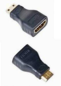 Kab. redukce HDMI-HDMI mini-C F/M,zl. kon.,černá