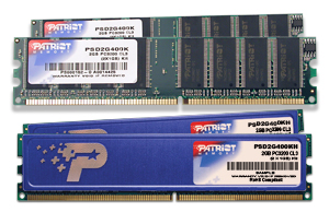 2GB DDR 400Mhz  PATRIOT CL3 kit 2x1GB