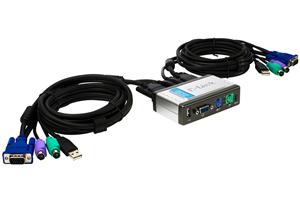 D-Link 2-Port KVM+USB Switch, Built-in cables