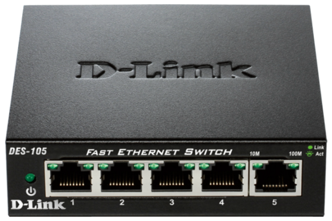 D-Link DES-105 kovový 5-port 10/100 Desktop Switch