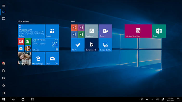 Windows Tablet mode Screen