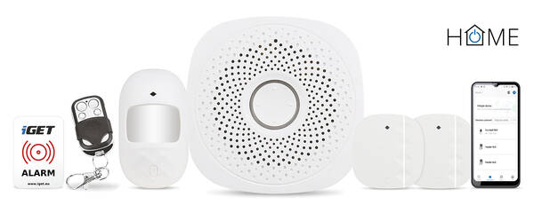 iGET HOME X1 - Inteligentn&#237; Wi-Fi alarm, v aplikaci i ovl&#225;d&#225;n&#237; IP kamer a z&#225;suvek, Android, iOS