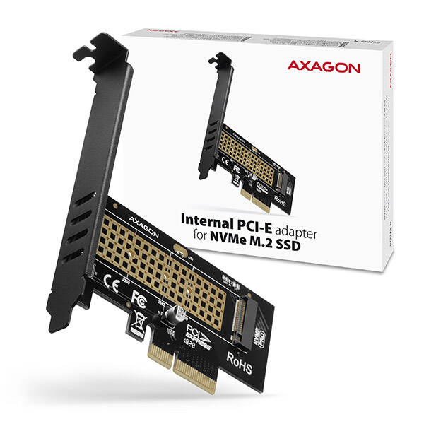 AXAGON PCEM2-N, PCIe x4 - M.2 NVMe M-key slot adapt&#233;r, vč. LP