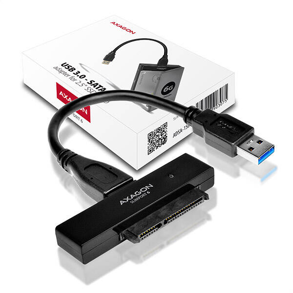 AXAGON ADSA-1S6, USB3.0 - SATA 6G UASP HDD/SSD adapt&#233;r vč. 2.5&quot; pouzdra