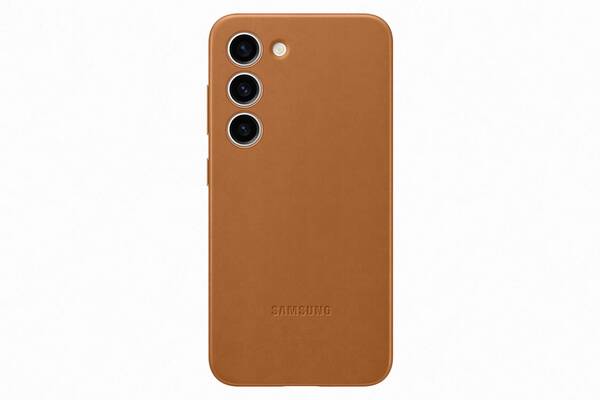 Samsung Kožen&#253; zadn&#237; kryt pro Samsung Galaxy S23+ Camel