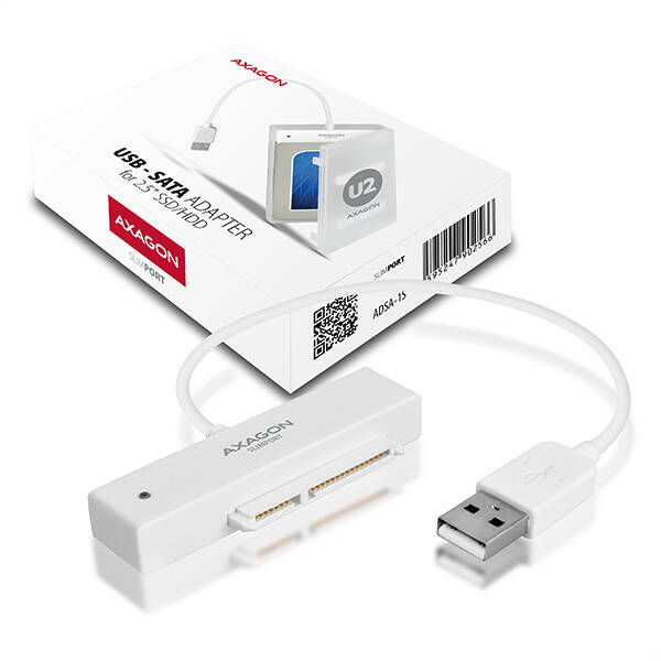AXAGON ADSA-1S, USB2.0 - SATA HDD/SSD adapt&#233;r vč. 2.5&quot; pouzdra