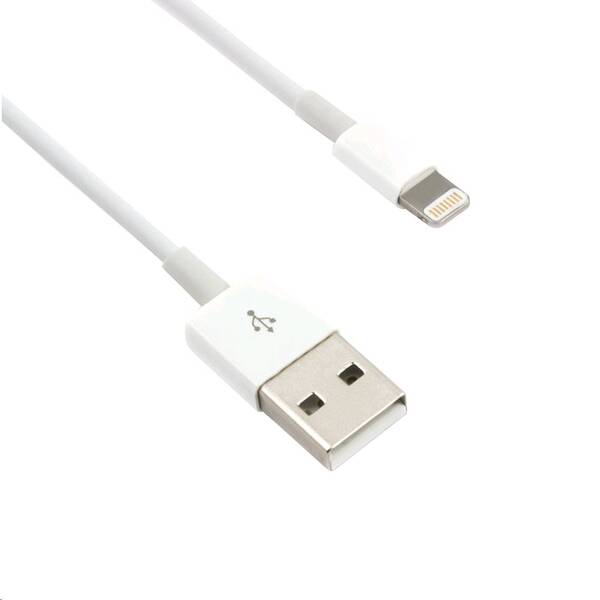 Kabel C-TECH USB 2.0 Lightning (IP5 a vyšš&#237;) nab&#237;jec&#237; a synchronizačn&#237; kabel, 1m, b&#237;l&#253;
