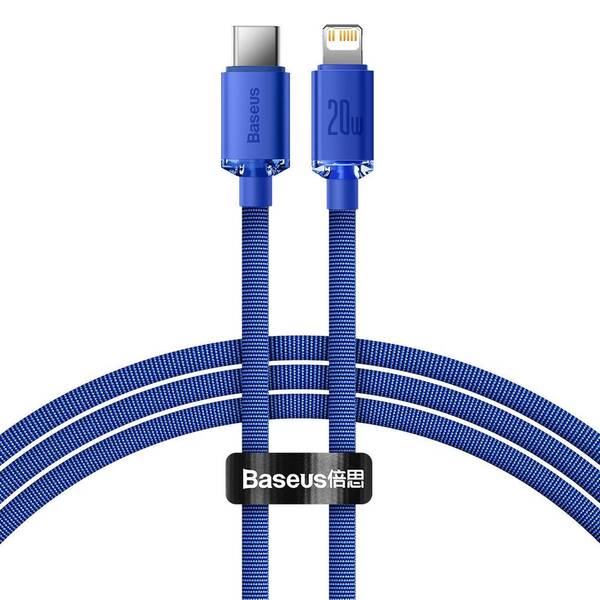 Baseus CAJY000203 Crystal Shine Series Datov&#253; Kabel USB-C - Lightning 20W 1,2m Blue