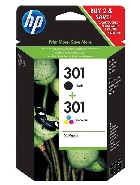 HP 301 combo pack ( čern&#225;, 3baren&#225;), N9J72AE