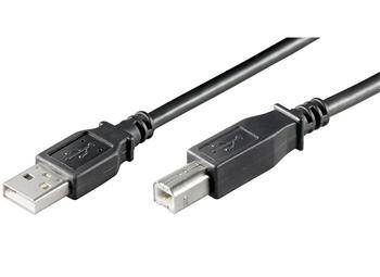 PremiumCord Kabel USB 2.0, A-B, 0.5m barva čern&#225;