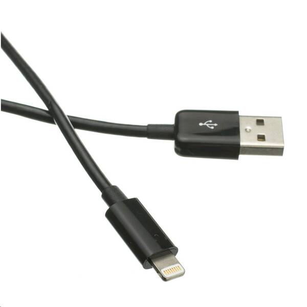 Kabel C-TECH USB 2.0 Lightning (IP5 a vyšš&#237;) nab&#237;jec&#237; a synchronizačn&#237; kabel, 2m, čern&#253;