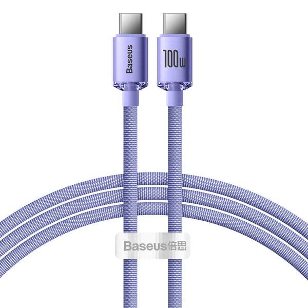 Baseus CAJY000605 Crystal Shine Series Datov&#253; Kabel USB-C - USB-C 100W 1,2m Purple