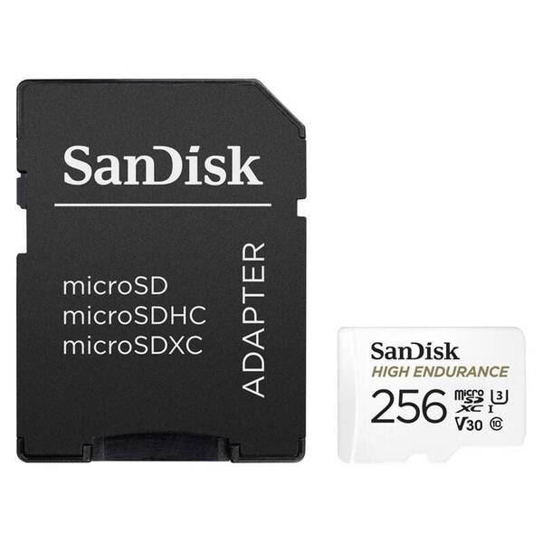 SanDisk High Endurace/micro SDXC/256GB/100MBps/Class 10/+ Adapt&#233;r/B&#237;l&#225;