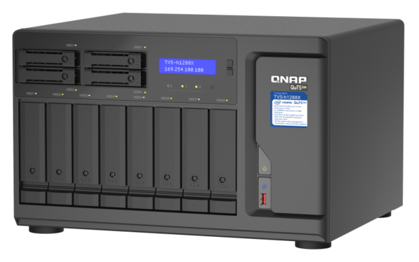 QNAP TVS-h1288X-W1250-16G (Xeon 3,3GHz, ZFS, 16GB ECC RAM, 8x 3,5&quot;+ 4x 2,5&quot;, 2x M.2 NVMe, 4x 2,5GbE)