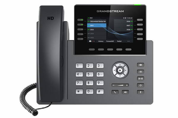 Grandstream GRP2615 SIP telefon, 4.3&quot; TFT bar. displej, 5 SIP &#250;čtů, 10 prog. tl., 2x1Gb, WiFi, BT