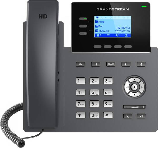 Grandstream GRP2603 SIP telefon, 2,48&quot; LCD podsv. displej, 6 SIP &#250;čty, 2x1Gbit port