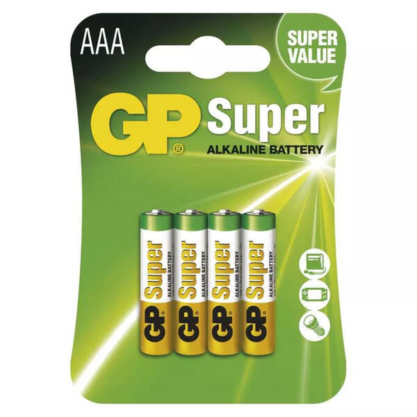 GP alkalick&#225; baterie SUPER AAA (LR03) 4BL