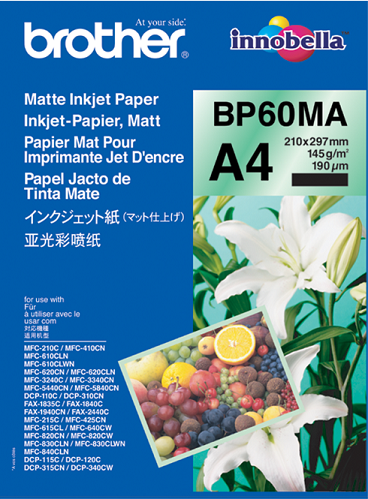 BP60MA, 25 listů, inkoustov&#253; pap&#237;r Brother, matn&#253;, 145 g