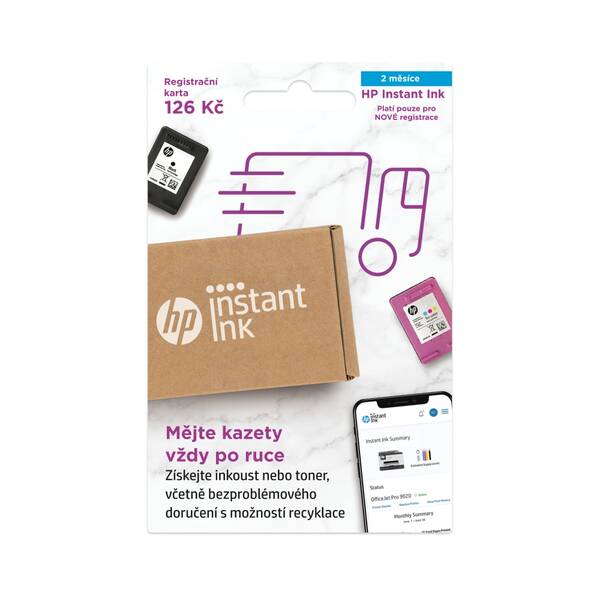 HP Instant Ink - Registračn&#237; karta - 2 měs&#237;ce