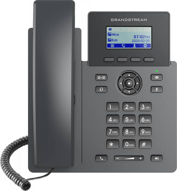 Grandstream GRP2601P SIP telefon, 2,21&quot; LCD displej, 2 SIP &#250;čty, 100Mbit port, PoE