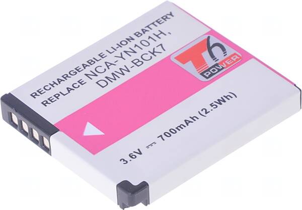 Baterie T6 Power Panasonic DMW-BCK7, DMW-BCK7E, NCA-YN101H, NCA-YN101F, NCA-YN101G, 700mAh, 2,5Wh