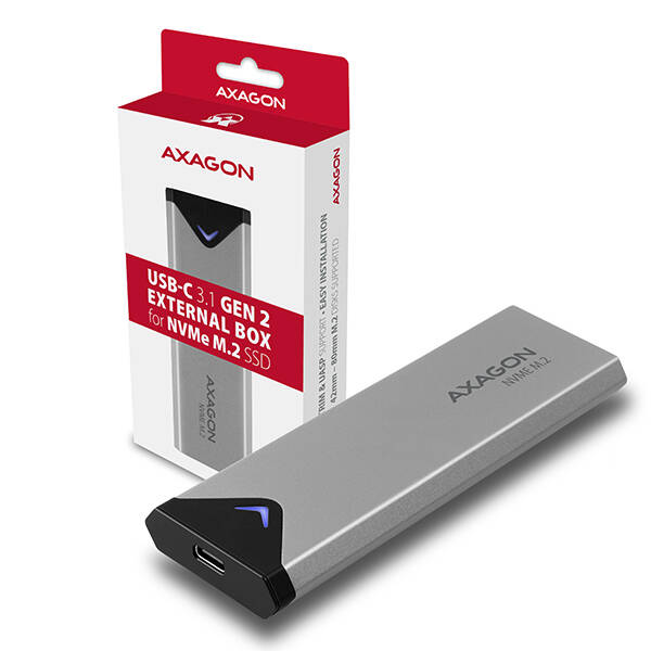 AXAGON EEM2-UG2, USB-C 3.2 Gen 2 - M.2 NVMe SSD kovov&#253; box, d&#233;lka 42 až 80 mm