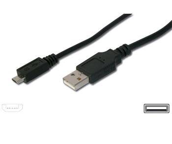 PremiumCord Kabel micro USB 2.0, A-B 20cm, čern&#225;