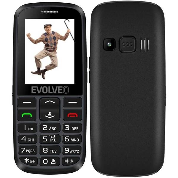 EVOLVEO EasyPhone EG, mobiln&#237; telefon pro seniory s nab&#237;jec&#237;m stoj&#225;nkem (čern&#225; barva)