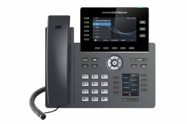 Grandstream GRP2616 SIP telefon, 2xdisplej, 4.3&quot; a 2.4&quot;, 6 SIP &#250;čty, 24 pr.tl.,2x1Gb, WiFi, BT, USB