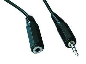Kabel prodloužovac&#237; jack 3,5mm M/F, 1,5-2 m audio