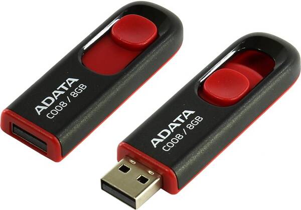 ADATA C008/8GB/USB 2.0/USB-A/Červen&#225;