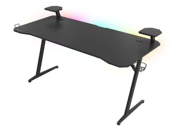 Genesis Holm 510 RGB - hern&#237; stůl s RGB podsv&#237;cen&#237;m, 160x75cm, 3xUSB 3.0, bezdr&#225;tov&#225; nab&#237;ječka