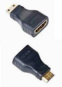 Kab. redukce HDMI-HDMI mini-C F/M,zl. kon.,čern&#225;