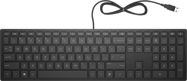 HP Pavilion Keyboard 300/Dr&#225;tov&#225; USB/UK-Layout/Čern&#225;