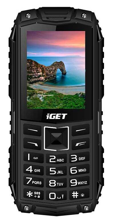 iGET Defender D10 Black - odoln&#253; telefon IP68, DualSIM, 2500 mAh, BT, powerbanka, sv&#237;tilna, FM, MP3