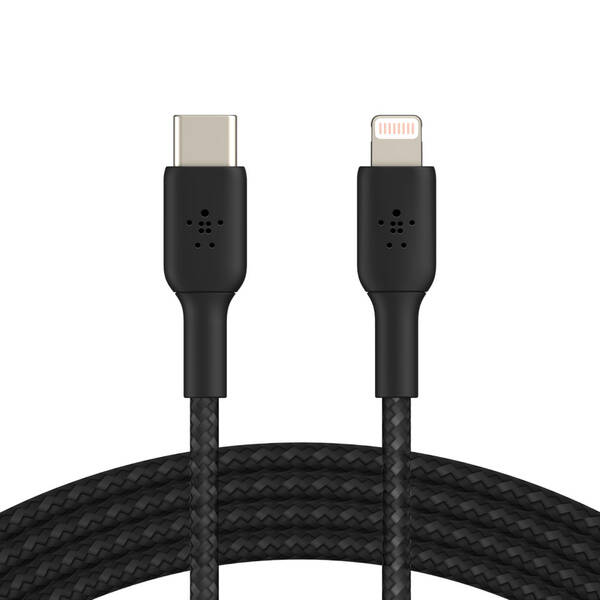 BELKIN kabel opl&#233;tan&#253; USB-C - Lightning, 1m, čern&#253;