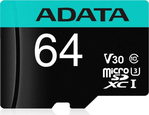 ADATA V30S/micro SDXC/64GB/95MBps/UHS-I U3 / Class 10/+ Adapt&#233;r