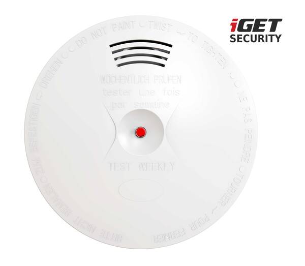 iGET SECURITY EP14 - bezdr&#225;t. senzor kouře, norma EN14604:2005, samostatn&#253; nebo pro alarm M5