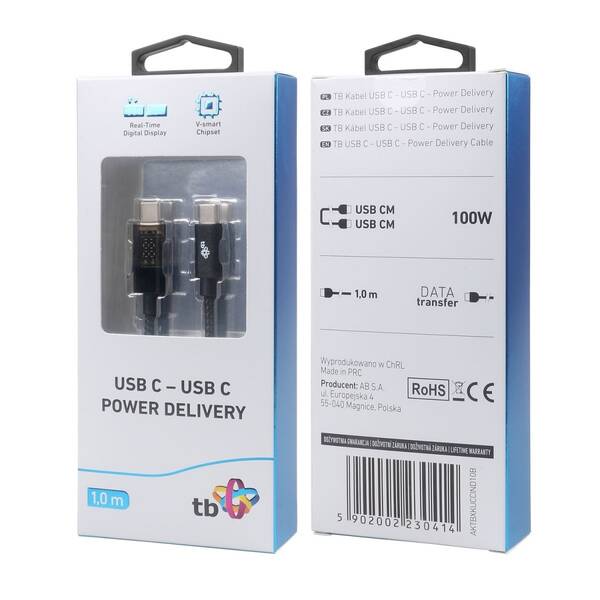 TB Touch USB C kabel s indik&#225;torem nab&#237;jen&#237; 100W