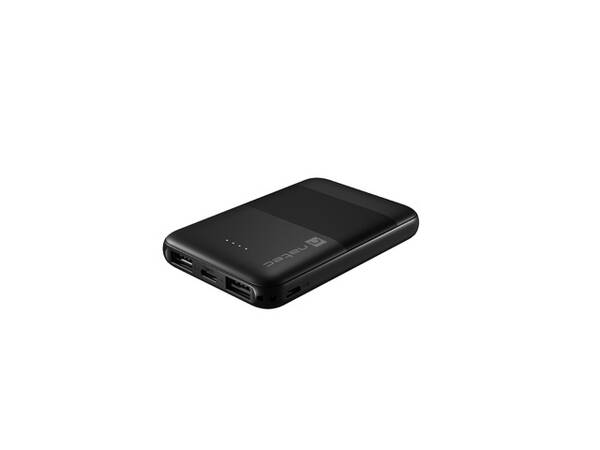 NATEC powerbanka TREVI COMPACT 5000 mA 2X USB-A + 1X USB-C, čern&#225;