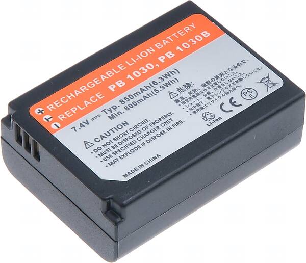 Baterie T6 power Samsung BP1030, 850mAh, čern&#225;